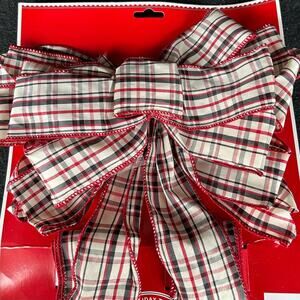 Christmas Bow Set- Comes with Large bow/Tree Topper and smaller tie on bows- NWT